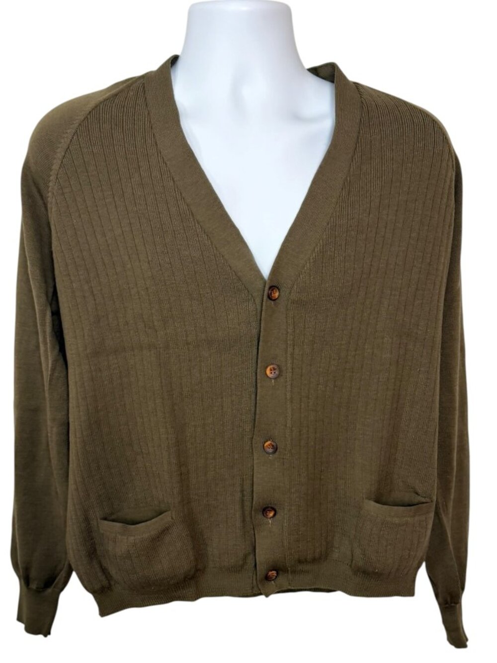 Vintage Vetta Wool Brown Grandpa-Core Cardigan Men's L